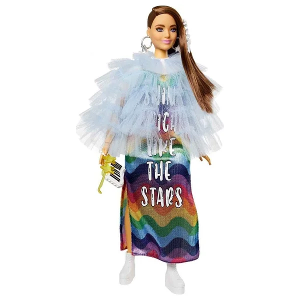 Barbie Extra Renkli Elbiseli Bebek Gyj78 - Görsel 2
