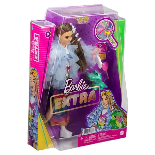 Barbie Extra Renkli Elbiseli Bebek Gyj78 - Görsel 5