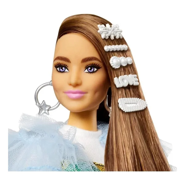 Barbie Extra Renkli Elbiseli Bebek Gyj78 - Görsel 7