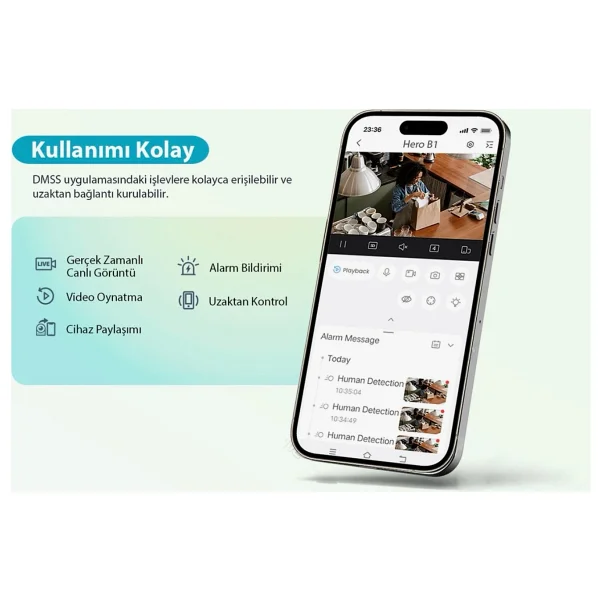 Dahua Hero B1 2k 3 Mp 360 Derece Bebek Gece Görüşlü Ip Wi-Fi Güvenlik Kamerası - Görsel 4