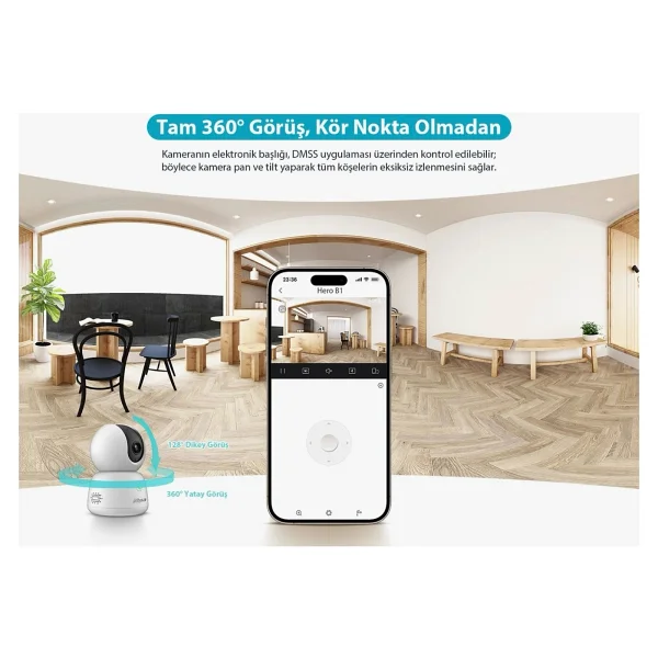 Dahua Hero B1 2k 3 Mp 360 Derece Bebek Gece Görüşlü Ip Wi-Fi Güvenlik Kamerası - Görsel 7