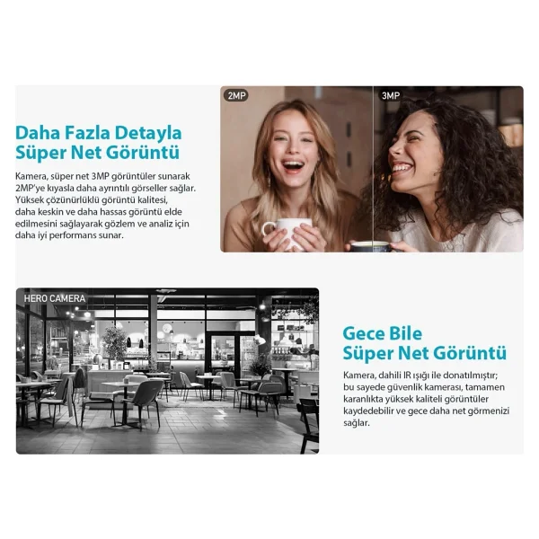 Dahua Hero B1 2k 3 Mp 360 Derece Bebek Gece Görüşlü Ip Wi-Fi Güvenlik Kamerası - Görsel 8