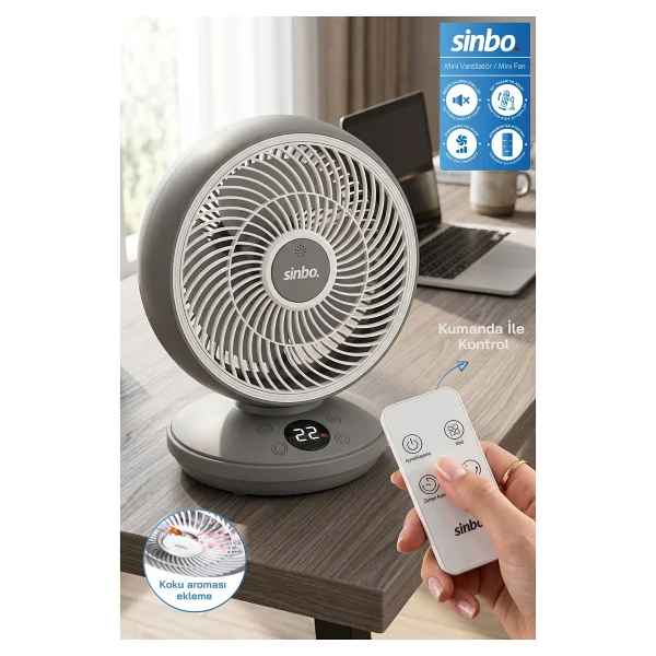 Sinbo Sf-7702 Uzaktan Kumandalı Masaüstü Vantilatör - Görsel 8