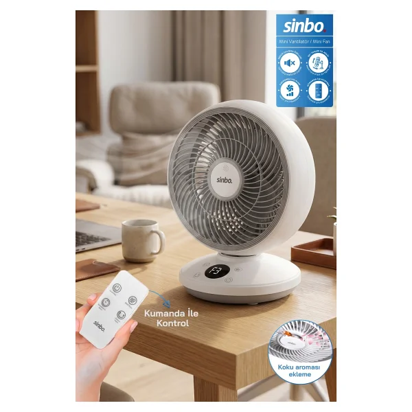 Sinbo Sf-7702 Uzaktan Kumandalı Masaüstü Vantilatör - Görsel 10