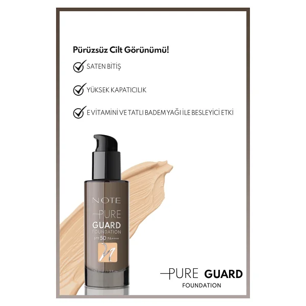 Note Pure Guard Saten Bitişli Spf 50 Pa++++ 30 Ml Likit Fondöten - Görsel 2