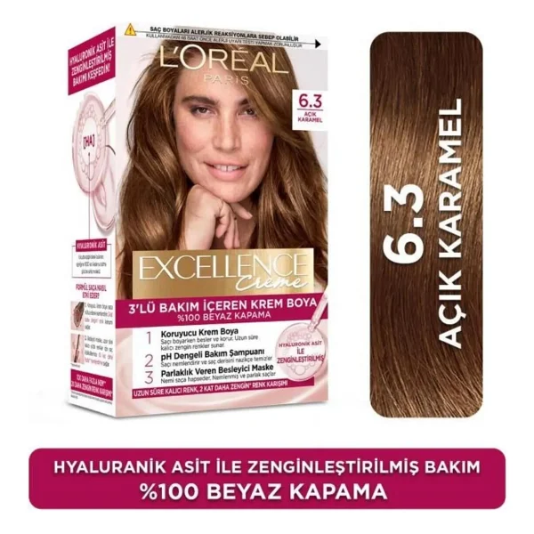 L'oreal Paris Excellence Creme 6.3 Açık Karamel Saç Boyası - Görsel 10