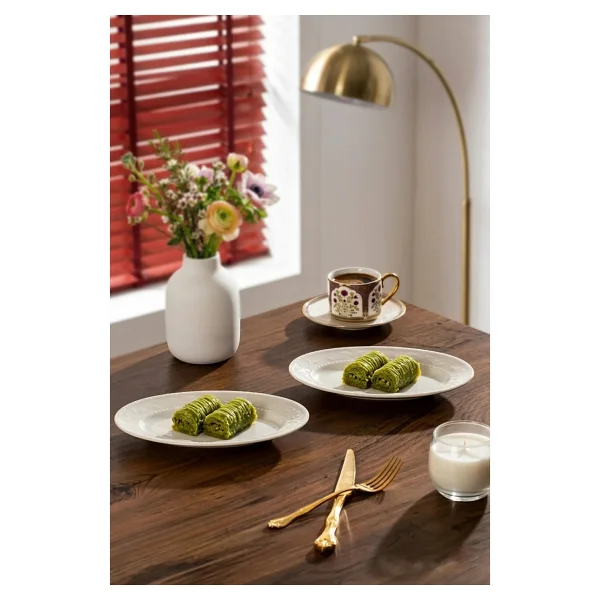 Porsima 4460 Burçak Porselen Kayık Tabak Seti - Oval Kahvaltılık Sunumluk Seti 20cm - 20 Cm - Görsel 5