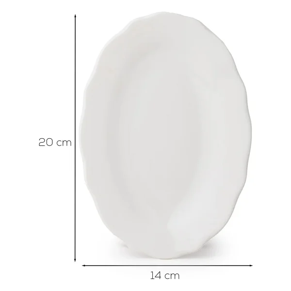Porsima 4462 Gonca Porselen Kayık Tabak Seti - Oval Kahvaltılık Sunumluk Seti 20cm - 20 Cm - Görsel 4