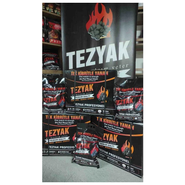 Tezyak Profesyonel Tek Kibritle Yanan Yeni Nesil Mangal Kömürü (2 Kg X 10 Paket) 20 Kg - Görsel 8