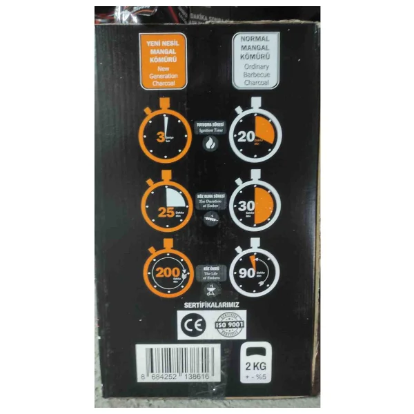 Tezyak Profesyonel Tek Kibritle Yanan Yeni Nesil Mangal Kömürü (2 Kg X 10 Paket) 20 Kg - Görsel 2
