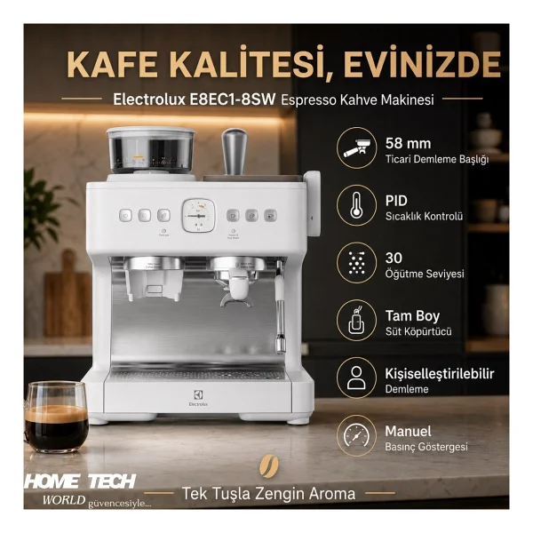 Electrolux E8ec1-8sw Yarı Otomatik Espresso Kahve Makinesi - Görsel 6