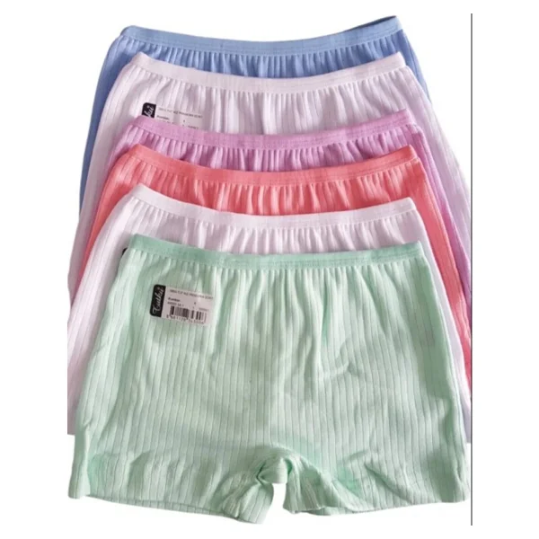 Tutku 6'lı Paket Baskılı Elastan Kız Çocuk Külot Boxer Şort - 5 - 6 Yaş - Renkli - Görsel 4