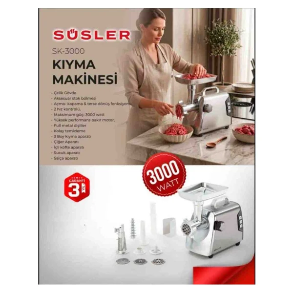 Süsler Sk-3000 3000 W Kıyma Makinesi - Görsel 3