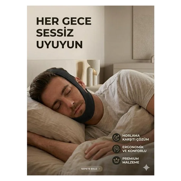 Ankaflex Kadın Ve Erkekler Için Anti Horlama Maskesi Uyku Bandı Apne Korse - Görsel 9