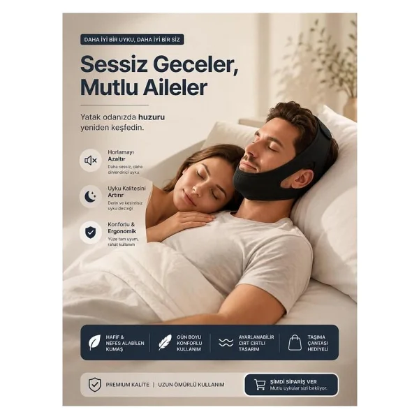 Ankaflex Kadın Ve Erkekler Için Anti Horlama Maskesi Uyku Bandı Apne Korse - Görsel 4