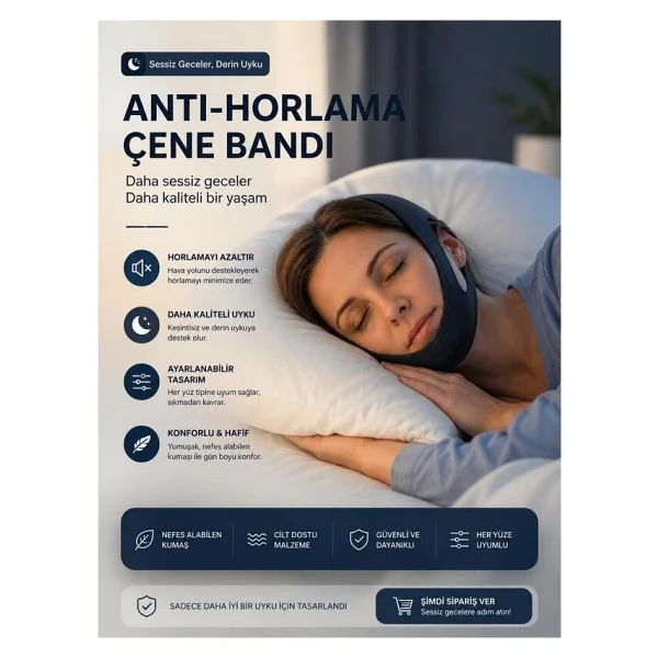 Ankaflex Kadın Ve Erkekler Için Anti Horlama Maskesi Uyku Bandı Apne Korse - Görsel 7