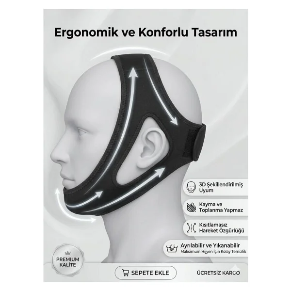 Ankaflex Premium Çene Yüz Maskesi Horlama Giderici Ağız Kuruluğu Için Uyku Korsesi - Görsel 4