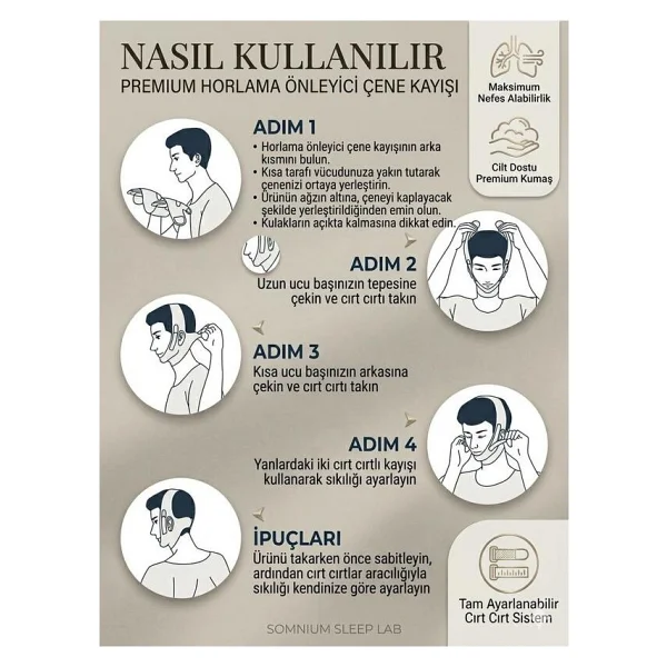 Ankaflex Premium Çene Yüz Maskesi Horlama Giderici Ağız Kuruluğu Için Uyku Korsesi - Görsel 8