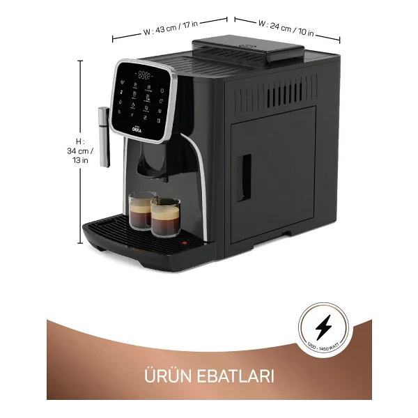 Arzum Okka Pro Ok0030-05 Krom Tam Otomatik Espresso Makinesi - Görsel 8