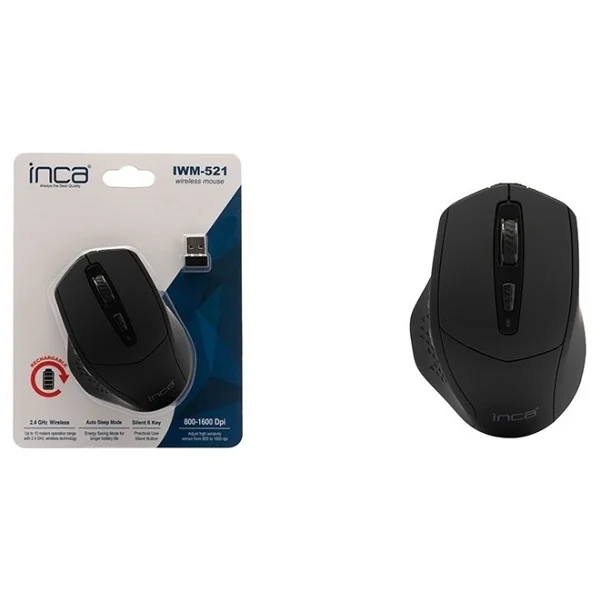 Inca Iwm-521 Sessiz Şarjlı Ergonomik Optik Kablosuz Mouse - Görsel 6