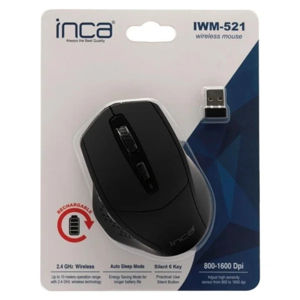 Inca Iwm-521 Sessiz Şarjlı Ergonomik Optik Kablosuz Mouse - Görsel 10