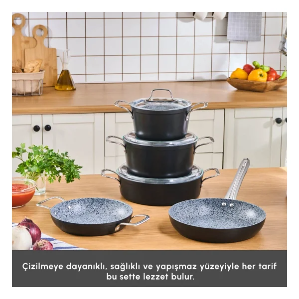 Emsan Biogranit Power Inox 8 Parça Tencere Seti - Görsel 6