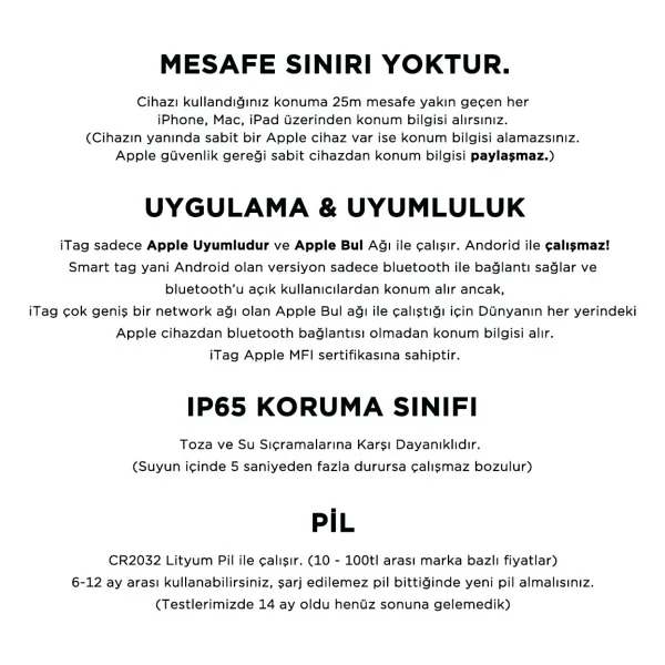Pengraph Itag Akıllı GPS Takip Cihazı - Araç - Çocuk - Evcil Hayvan - Motosiklet - Siyah - Görsel 7