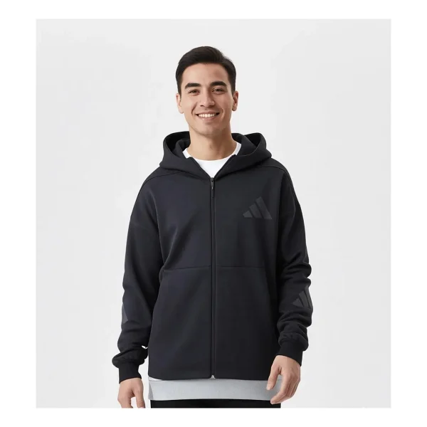 Adidas Z.N.E. Je7538 Kapüşonlu Siyah Erkek Eşofman Üstü - Görsel 8