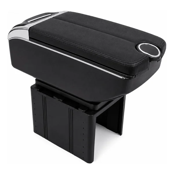 Mega Oto Market USB Aktarmalı Universal Kolçak Kol Dayama Çift Açılır Siyah Renk - Görsel 2