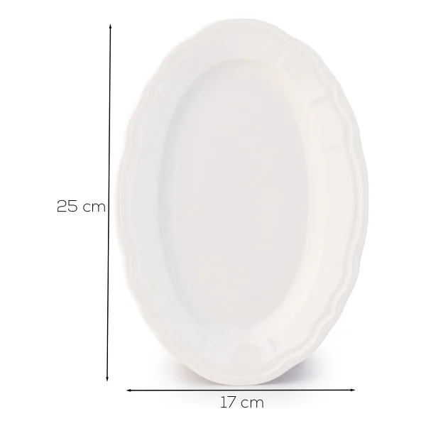 Porsima 4450 Tiffany Porselen Kayık Tabak Seti - Oval Kahvaltılık Sunumluk Seti 25cm - Görsel 3