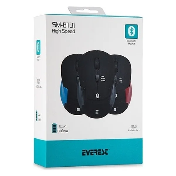 Everest Sm-Bt31 Kırmızı Optik Kablosuz Mouse - Görsel 5