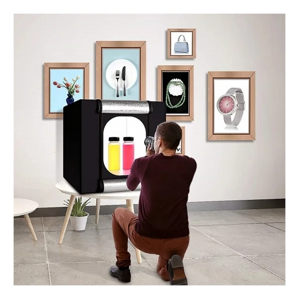 Triline 60 X 60 Cm Profesyonel Stüdyo LED Işıklı Ürün Fotoğraf Çekim Çadırı - Görsel 2