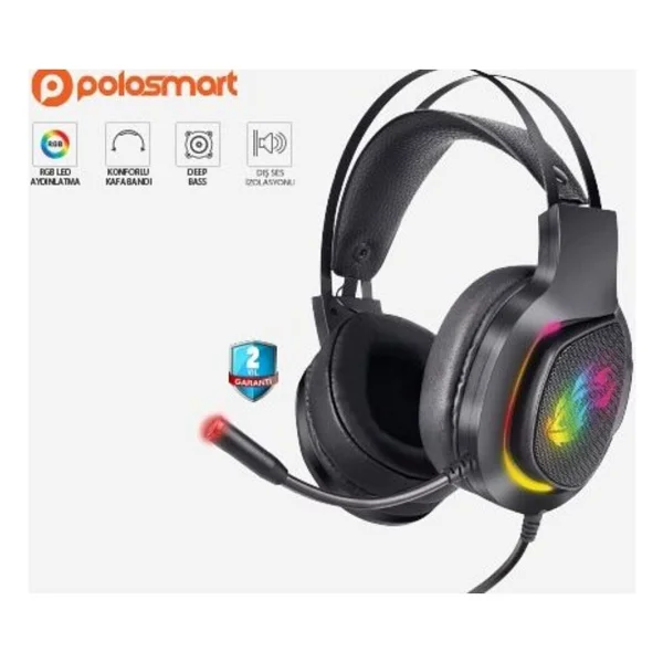 Polosmart Pgm18 Kablolu Mikrofonlu Kulak Üstü Oyuncu Kulaklığı - Görsel 7