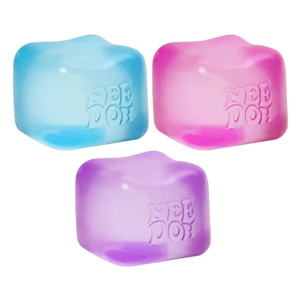 Schylling Needoh Nice Cube Sensory Squishy Stres Oyuncağı - Süper Yumuşak Kare Squish Oyuncak - Mavi - Görsel 4