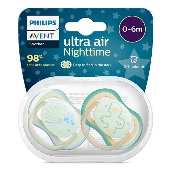 Philips Avent Ultra Air Gece Emziği 0-6 Ay, 2'li Paket, Erkek - Görsel 4