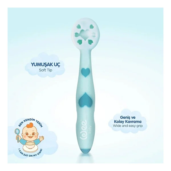 Wee Baby Yumuşak Uçlu Püre Kaşığı Mavi (5 Adet) - Görsel 3