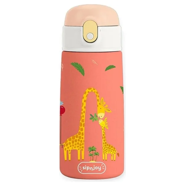 Sipnjoy - Sipsquad Çocuk Su Termosu 480 Ml - Giggle Giraffe (2 Adet) - Görsel 4