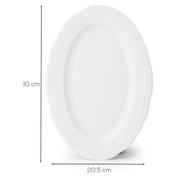 Porsima 4447 Tiffany Porselen Kayık Tabak Seti - Oval Kahvaltılık Sunumluk Seti 30cm - Görsel 3