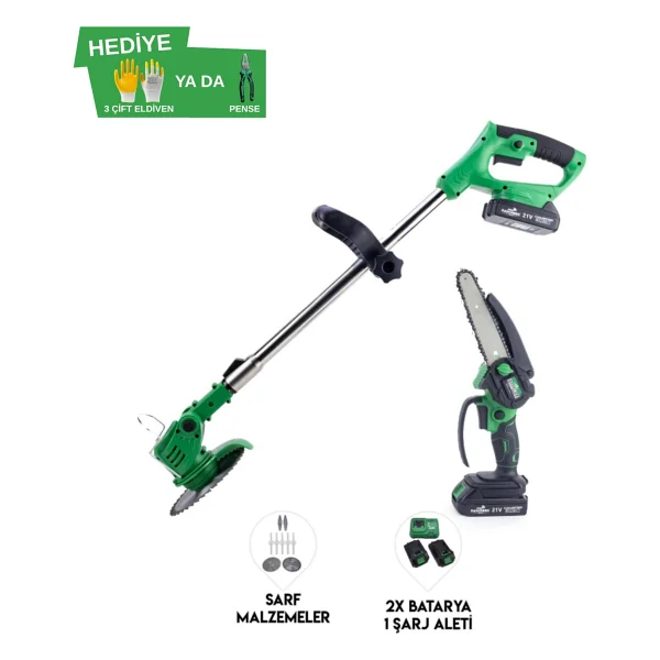 Dawreek Şarjlı Tırpan+Testere Green - Görsel 2