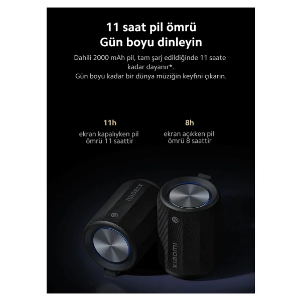 Xiaomi Mi Bluetooth Speaker Mini Siyah Kompakt Tasarım Ve Suya Dayanıklılık İle 2000 mAh Batarya - Görsel 7
