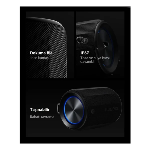 Xiaomi Mi Bluetooth Speaker Mini Siyah Kompakt Tasarım ve Suya Dayanıklılık ile 2000 mAh Batarya - Görsel 7