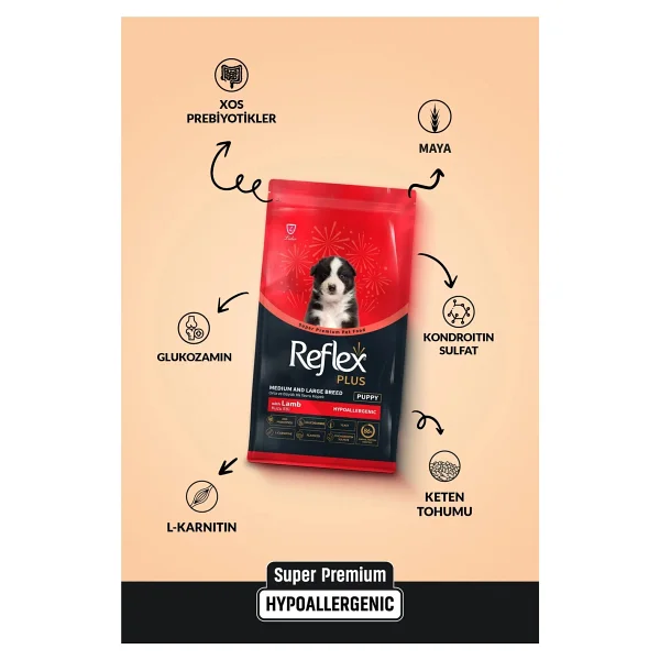 Reflex Plus Kuzu Etli 12 Kg Orta Ve Büyük Irk Yavru Köpek Maması - Görsel 6