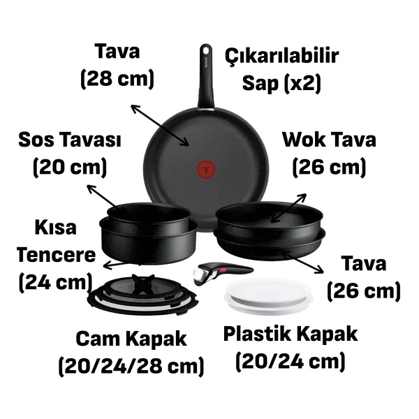Tefal Ingenio Expertise 12 Parça 5x Büyük Tava Tencere Seti - Görsel 3