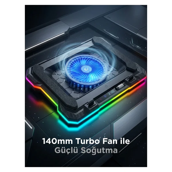 Rampage Cyclone S49 RGB Fanlı 19" Laptop Soğutucu - Görsel 9