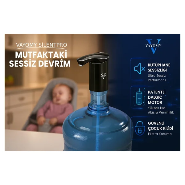 Vayomy Silentpro Şarjlı Damacana Pompası - Görsel 3
