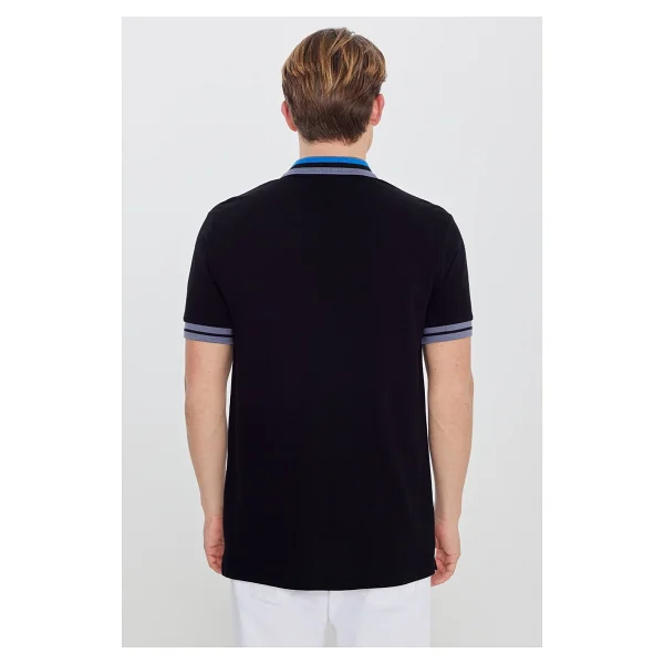 Altınyıldız Classıcs Erkek Siyah %100 Pamuk Kıvrılmaz Pike Polo Yaka Slim Fit Dar Kesim Tişört - Görsel 8