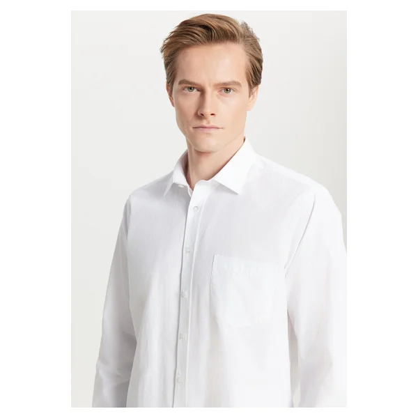 Altınyıldız Classics Erkek Beyaz Ütülemesi Kolay Non-Iron Comfort Fit Rahat Kesim Klasik Yaka Gömlek - Görsel 5