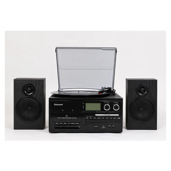 Dosound Tr-18 Ahşap Hoparlörlü Pikap Çalar Kaset CD Bluetooth USB Sd Müzik Sistemi - Görsel 10