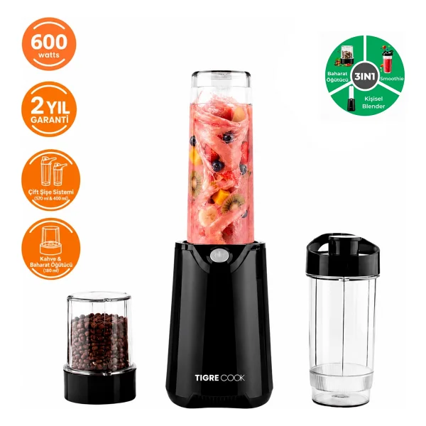 Tigrecook Nutrıshake Fıt 3in1 600 W Smoothie Blender - Görsel 2