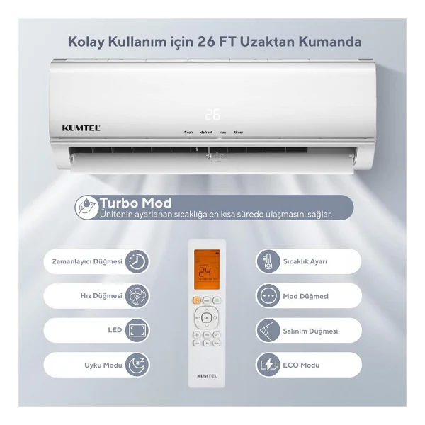 Kumtel Matsu KMSAC-18 A++ 18000 BTU Inverter Duvar Tipi Klima - Görsel 8
